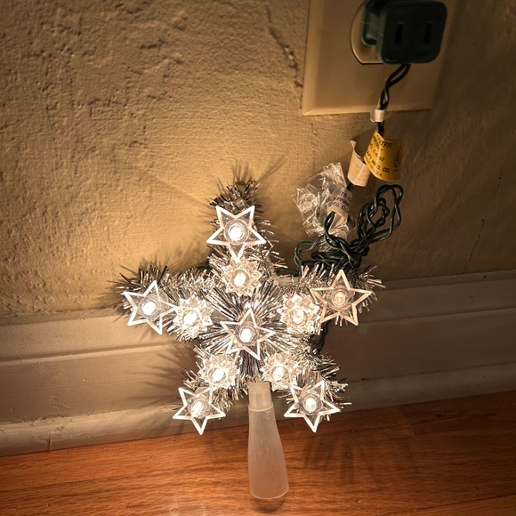 Vintage 11 Light Tree Top Tinsel Star - Picture 3 of 7